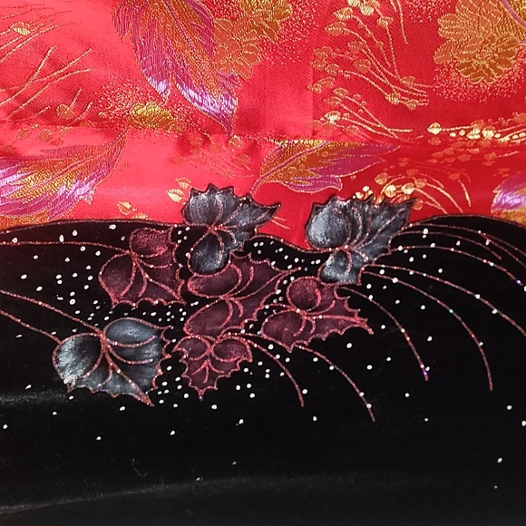 Kim fashion vintage XXL oriental cheongsam embroidered slit dress with neckline - Picture 5 of 9